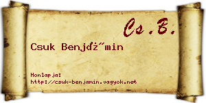 Csuk Benjámin névjegykártya