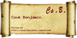 Csuk Benjámin névjegykártya